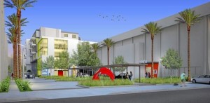 Rendering of the arts colony, which will include low-income housing .