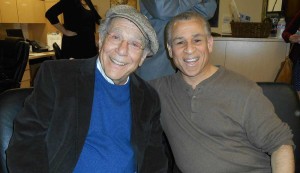 George Segal with Experience Talks Host John Semper Jr. at the 50th anniversary screening.
