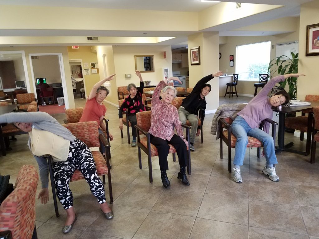 Yoga class at Portofino Villas in Pomona, CA